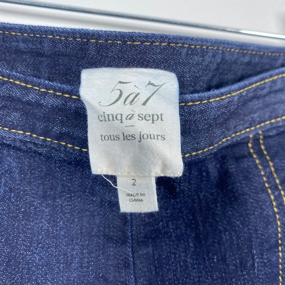 Cinq a Sept Denim Pants‎ Women's 2 Indigo Blue High Rise Side Split Flare Jeans - Picture 5 of 8